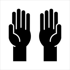 Obraz premium Praying hand gesture icon vector illustration on white background. eps 10
