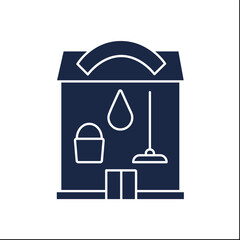 Housekeeping glyph icon. Duties and chores management. Cleaning, home maintenance services, Cleaning services in hotel rooms. Hotel concept.Filled flat sign. Isolated silhouette vector illustration