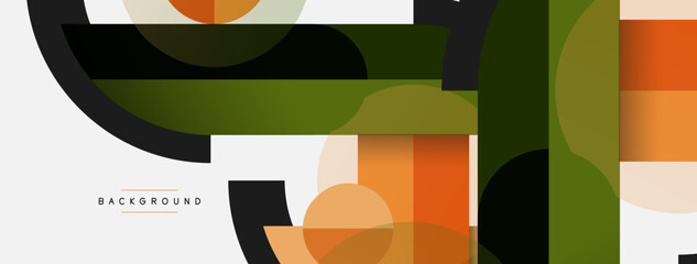 Obraz premium Round geometric shapes lines and circles. Vector template for wallpaper banner background or landing page