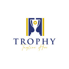 award trophy vector illustration logo design