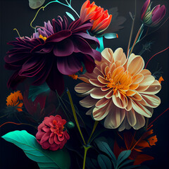 Bouquet of Colorful Flowers Generative