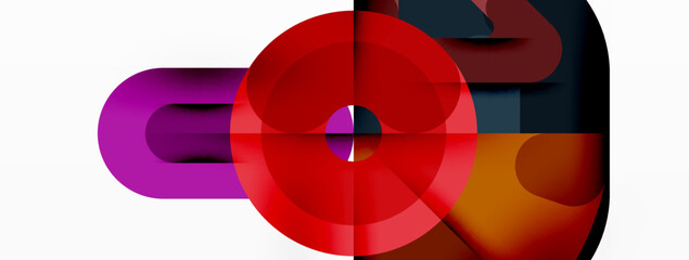 Obraz premium Creative geometric wallpaper. Circles, lines background. Business template for wallpaper, banner, background or landing