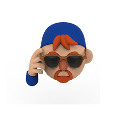 COOL MAN 3D RENDER ISOLATED IMAGES
