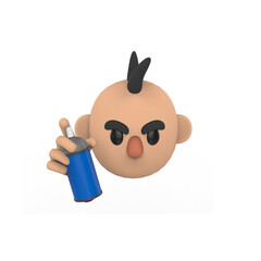 URBAN MAN WITH SPRAY PAINT 3D