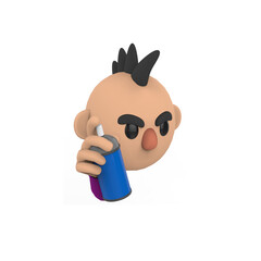 URBAN MAN WITH SPRAY PAINT 3D