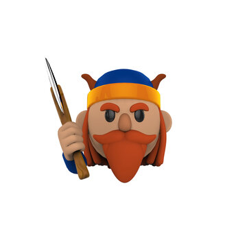 VIKING CHARACTER 3D RENDER ISOLATED IMAGES