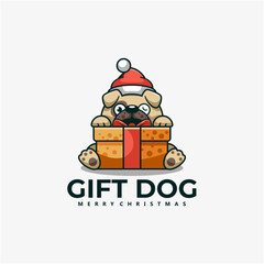 Gift Dog character mascot design