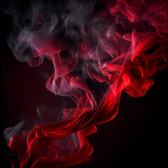 Fototapeta premium Red Fire and Smoke on Black Background Generative