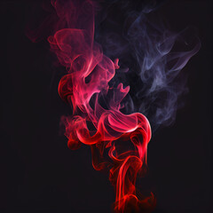 Obraz premium Red Fire and Smoke on Black Background Generative
