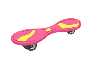 ピンク色のキャスターボードのイラスト