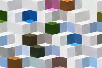 Fototapeta premium Colorful abstract mosaic with a rough texture background. Colored square pattern background. Picture for creative wallpaper or design art work. Backdrop have copy space for text.