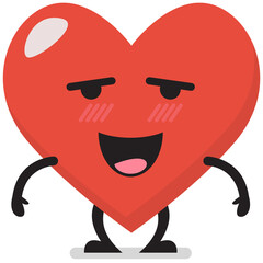 Shy heart character emoji