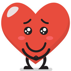 embarrassed heart character emoji
