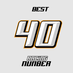 Vector Racing Number Template 40