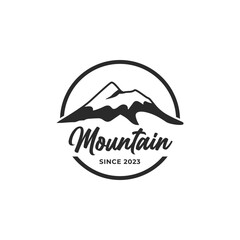 mountain logo emblem, nature color, vector design concept template