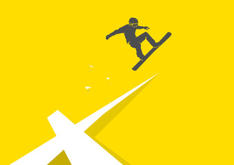 Premium editable vector illustration of snowboarding in action in the X games park symbol best for your digital design and print mockup