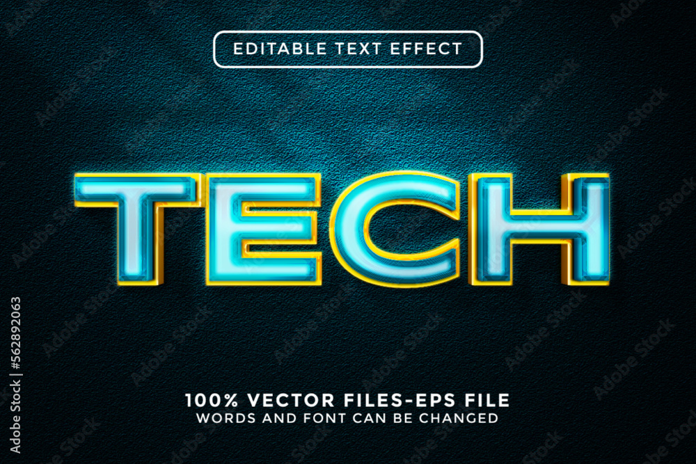 Aufkleber tech editable text effect