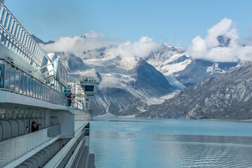 Glacier Bay National Park from cruise ship Ruby Princess  - obrazy, fototapety, plakaty