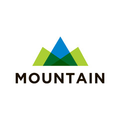 mountain logo emblem, nature color, vector design concept template