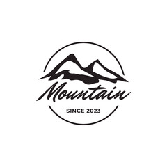 mountain logo emblem, nature color, vector design concept template