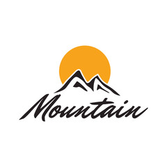 Mountain Logo Design Template Inspiration, M Letter