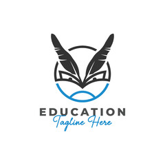 writing education vector illustration logo