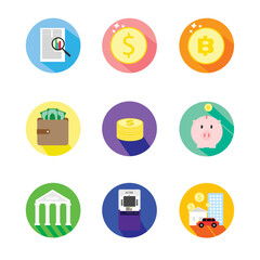 Various financial icons can be used in various media applications.