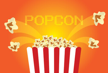 Vector illustration of popcorn corn