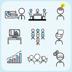 Images, icons related to work can be used for work.