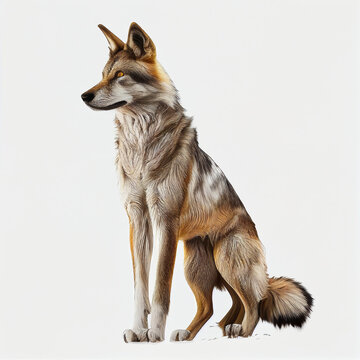 Arabian Wolf full body image with white background ultra realistic



