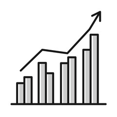 bar price chart diagram financial stock price icon bullish bearish market in minimal mono design