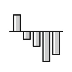bar price chart diagram financial stock price icon bullish bearish market in minimal mono design