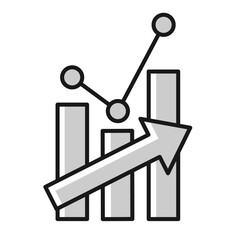 bar price chart diagram financial stock price icon bullish bearish market in minimal mono design