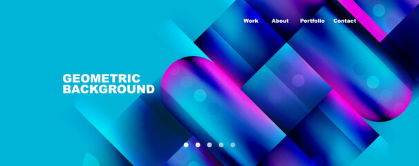 Abstract background - squares and lines composition created with lights and shadows. Technology or business digital template