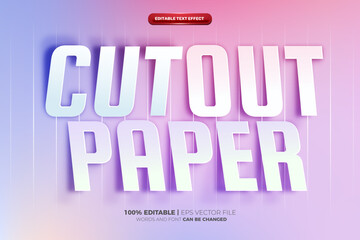  Cut out paper cut 3d editable text effect
