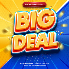 Super Big Deal sale bold 3d editable text effect