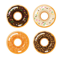 set of donuts isolated element vector illustration
