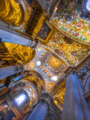 Fototapeta na wymiar Basilica of Santa Maria Maggiore, a major church in the upper town of Bergamo, Northern Italy