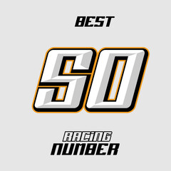 Vector Racing Number Template 50