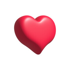 Pink heart shape icon, Like or Love symbol for Valentine's day, 3D render illustration
