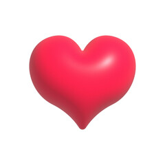 Pink heart shape icon, Like or Love symbol for Valentine's day, 3D render illustration