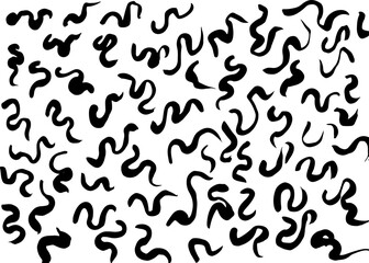 Fototapeta na wymiar Grunge Ink Curle Wave Brush Strokes Illustration.