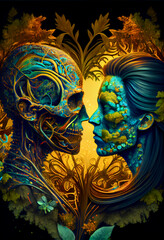 Generative AI surreal render of a toxic love