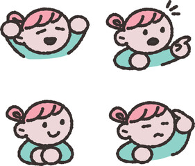 かわいい表情リアクション4パターン