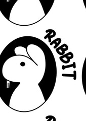 seamless pattern of cute rabbit cartoon