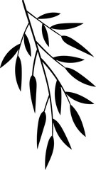 Japanese bamboo leaf branch doodle