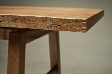 Fototapeta premium Wooden table with curved natural edge