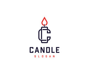 Letter C Candle Logo