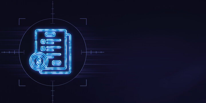 3D Value-based analysis (VBA) icon neon sign