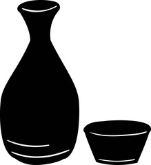 Japanese sake bottle doodle